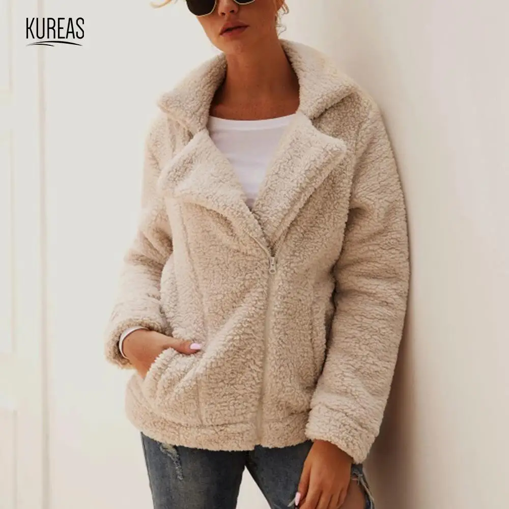 Kureas Women Teddy Sweater Coat Winter Autumn Warm Oversize Fluffy Casual Cardigan Plush Turn Down Collar Outwear
Kureas Women Teddy Sweater Coat Winter Autumn Warm Oversize Fluffy Casual Cardigan Plush Turn Down Collar Outwear