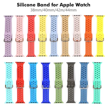 Watchband Silicone for Apple Watch 38/42mm 40/44mm Rainbow Soft Rubber iWatch Band with Stainless Steel Buckle for iWatch 54321
Watchband Silicone for Apple Watch 38/42mm 40/44mm Rainbow Soft Rubber iWatch Band with Stainless Steel Buckle for iWatch 54321