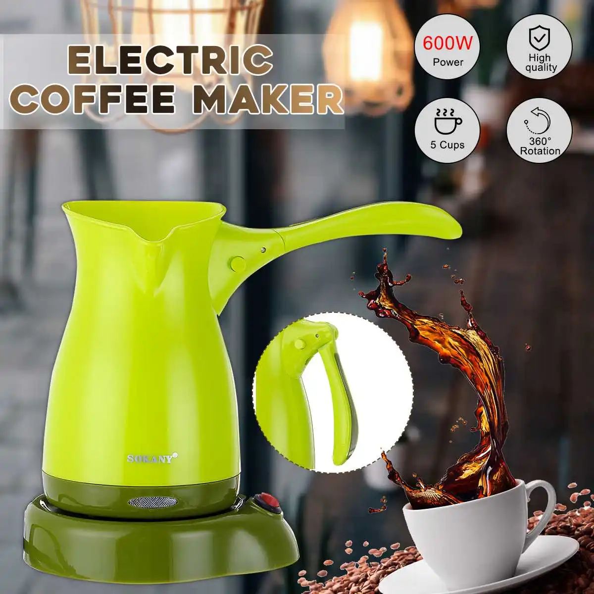 Portable Electric Coffee Maker Espresso Tea Moka Pot 220V Turkish Greek Coffee Machine Food Grade ABS Anti-slip Base Kettle
Portable Electric Coffee Maker Espresso Tea Moka Pot 220V Turkish Greek Coffee Machine Food Grade ABS Anti-slip Base Kettle