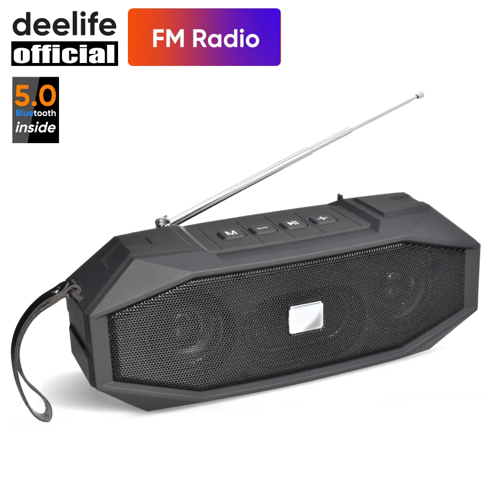 

Deelife Portable Wireless Bluetooth Speaker 10W Stereo Music Surround Outdoor Loudspeaker Support TWS Speakers with FM Radio