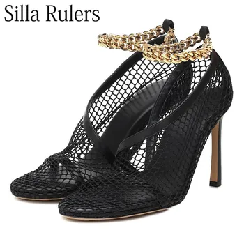 2020 Runway Round Toe Sexy Mesh High Heels Sandals Woman Chain Ankle Strap Summer Gladiator Shoes Woman Party Shoes Woman 
2020 Runway Round Toe Sexy Mesh High Heels Sandals Woman Chain Ankle Strap Summer Gladiator Shoes Woman Party Shoes Woman