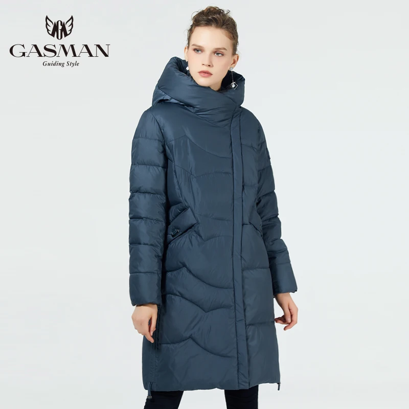 GASMAN 2019 Пуховик мод женская зимняя куртка Длинная большой размер модное пальто