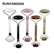 100% טבעי גביש קוורץ רולר הרזיה פנים לעיסוי הרמת כלי פנים לעיסוי ירקן רולר פנים נגד קמטים יופי טיפול(China)