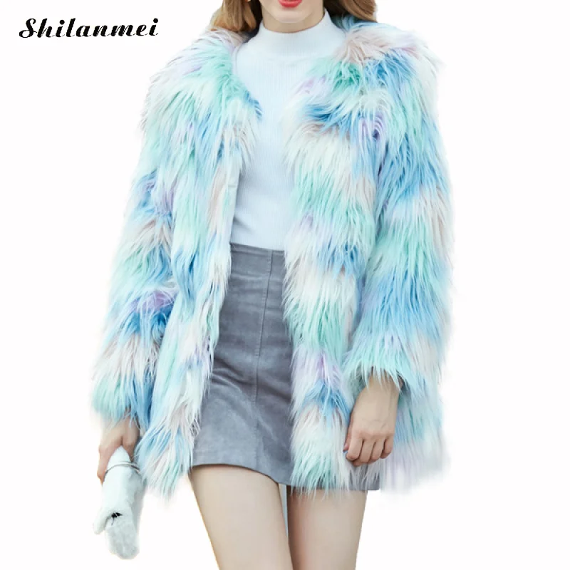 Plus Size Fur Jacket Women Long Sleeve Korean Style Faux Fur Coat Blue And White Winter Coat Autumn Female Fur Coat Woman 3XL-M
Plus Size Fur Jacket Women Long Sleeve Korean Style Faux Fur Coat Blue And White Winter Coat Autumn Female Fur Coat Woman 3XL-M