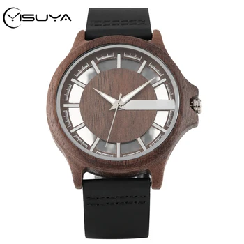 YISUYA Retro Wood Watch Men's Transparent Hollow Dial Wood Watches Quartz Analog Genuine Leather Watchband Wood Watch Male 2020
YISUYA Retro Wood Watch Men's Transparent Hollow Dial Wood Watches Quartz Analog Genuine Leather Watchband Wood Watch Male 2020