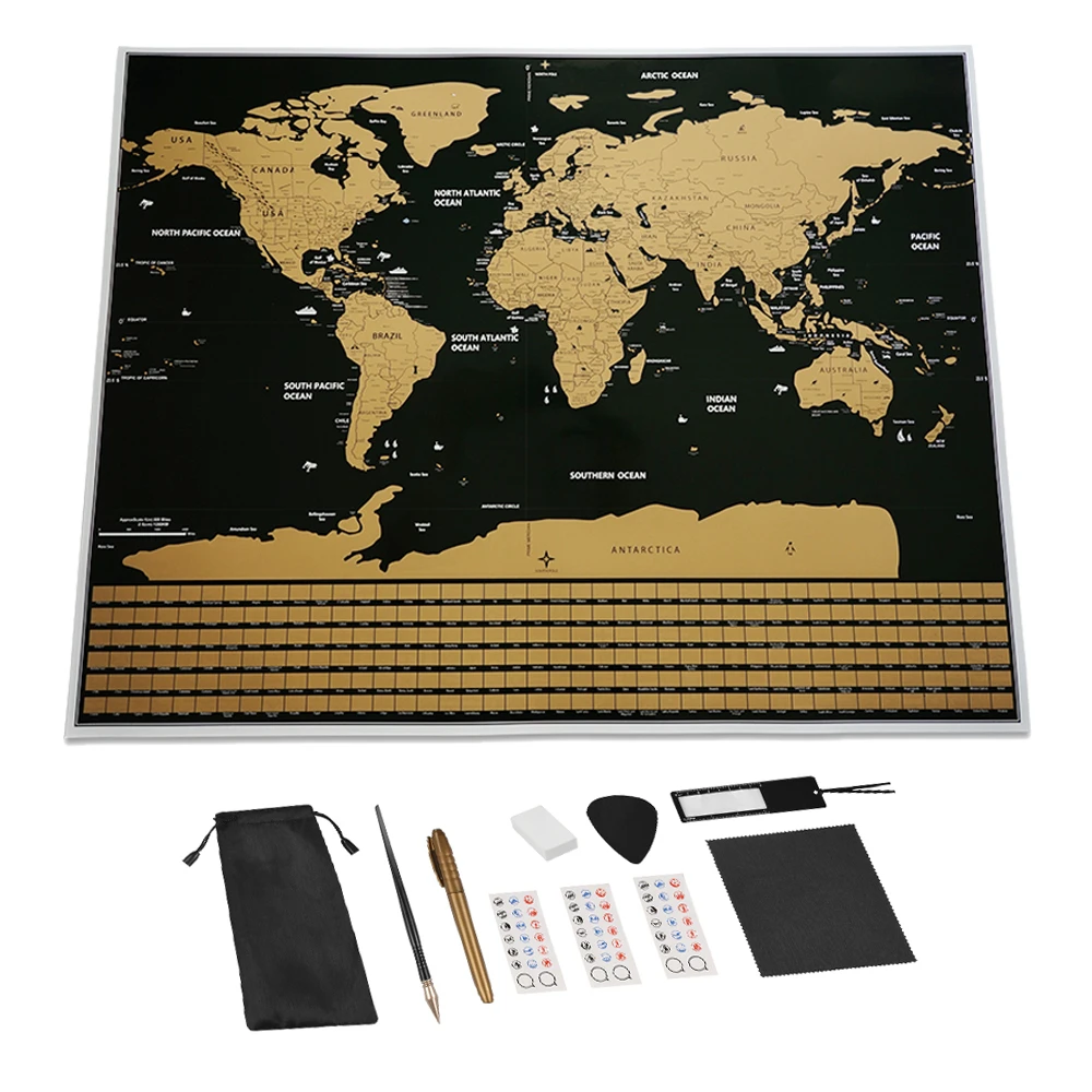 Scratch Off World Travel Map Large Size Premium Personalized Wall Stickers Poster All Country Flags Gifts Package For Travelers Scratch Off World Travel Map Large Size Premium Personalized Wall Stickers Poster All Country Flags Gifts Package For Travelers