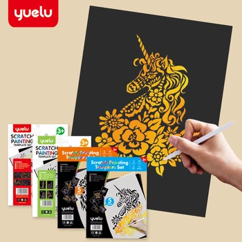 YUELU Magic Color Rainbow Scratch Paper Card Set with Graffiti Stencil for Drawing Pen DIY Painting Toy Kids
YUELU Magic Color Rainbow Scratch Paper Card Set with Graffiti Stencil for Drawing Pen DIY Painting Toy Kids