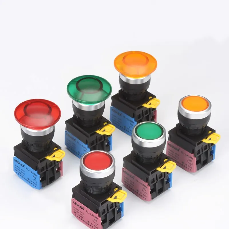 Power button switch with lamp self reset 24 V 220V start inching 22mm round flat button
Power button switch with lamp self reset 24 V 220V start inching 22mm round flat button