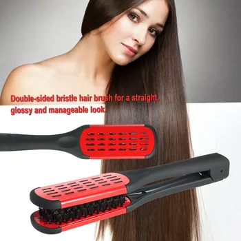 Hair Straightening Comb Double Sided Bristle Hair Brush Clamp Straightener Comb Natural Fibres Styling Tool
Hair Straightening Comb Double Sided Bristle Hair Brush Clamp Straightener Comb Natural Fibres Styling Tool