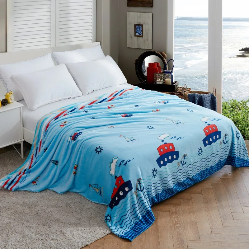 Фото Cartoon Soft Warm Coral Fleece Blanket Autumn Sheet Coverlet Sofa Throw Light Thin Mechanical Washing Flannel Blanke | Дом и сад