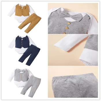 Baby's Sets Body Simple Suit Two Piece Boys Gentleman Long Sleeved Bodysuit Solid Color Trousers Spring And Autumn
Baby's Sets Body Simple Suit Two Piece Boys Gentleman Long Sleeved Bodysuit Solid Color Trousers Spring And Autumn