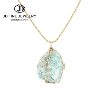 JD New Classic Handmade Twining Irregular Natural Stone Pendant Rough Pink Quartz Crystal Aventurine Necklace For Women 
JD New Classic Handmade Twining Irregular Natural Stone Pendant Rough Pink Quartz Crystal Aventurine Necklace For Women
