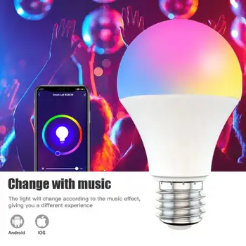 9W RGB Wifi Bulb E27 Multicolor Smart Bulb Bluetooth 5.0 Google Assistant Remotely Control Alexa Lamp
9W RGB Wifi Bulb E27 Multicolor Smart Bulb Bluetooth 5.0 Google Assistant Remotely Control Alexa Lamp