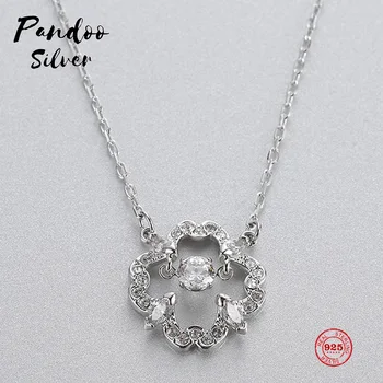 PANDOO Fashion Charm 925 Sterling Silver Original 1:1 Copy, Jump Crystal Flower Flower Necklace Female Luxury Jewelry Gifts 
PANDOO Fashion Charm 925 Sterling Silver Original 1:1 Copy, Jump Crystal Flower Flower Necklace Female Luxury Jewelry Gifts