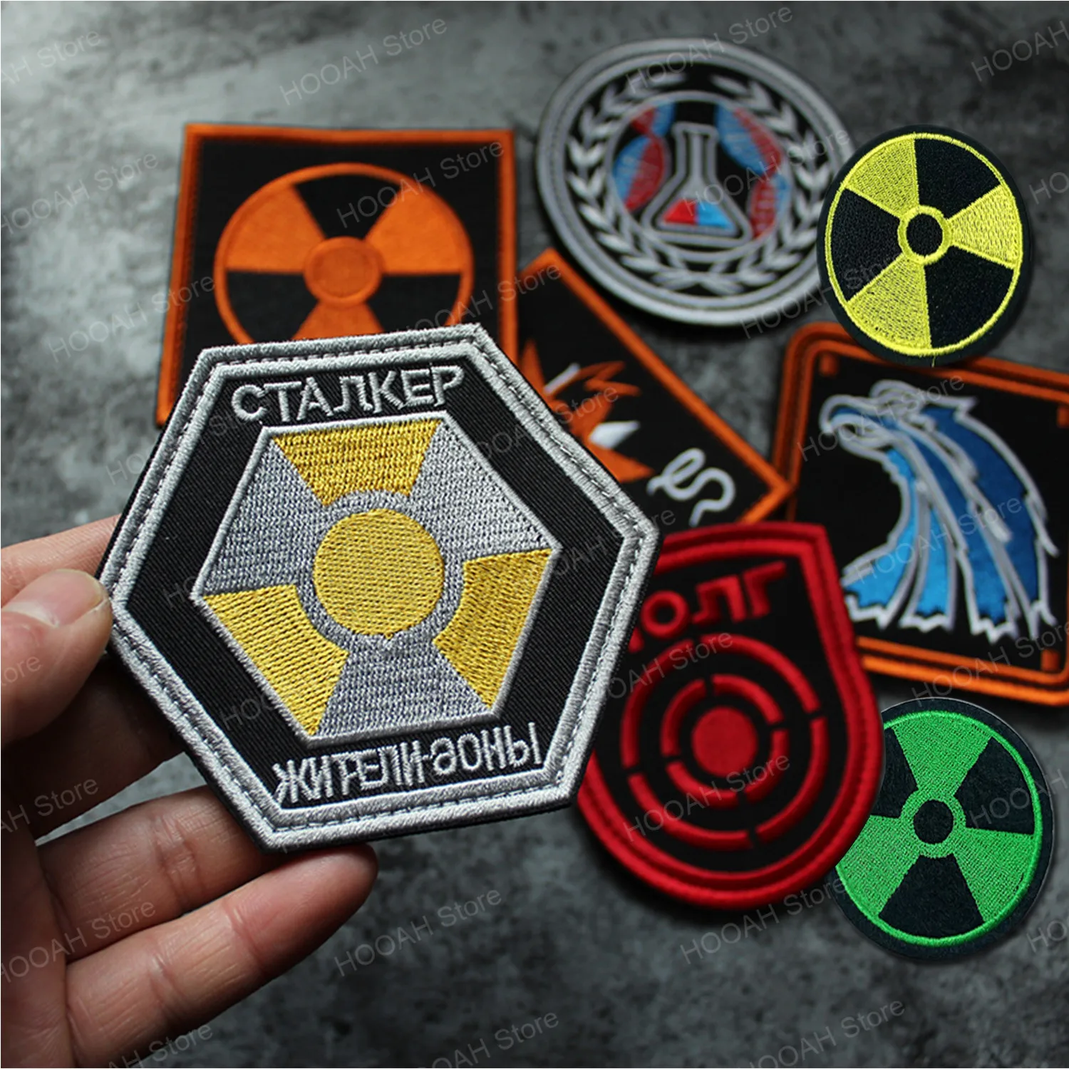 Полосатый патч с излучением ядерной электростанции Сталкер S.T.A.L.K.E.R. Фракции
