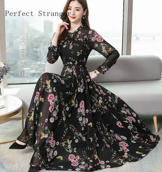 2020 Spring New Arrival High Quality Plus Size S-4XL Bohemian Stand Collar Flower Printed Woman Chiffon Long Dress
2020 Spring New Arrival High Quality Plus Size S-4XL Bohemian Stand Collar Flower Printed Woman Chiffon Long Dress
