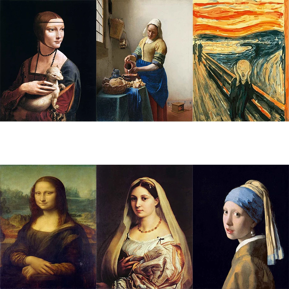 tapb World Most Famous Series DIY Painting By Numbers Adults Hand Painted On Canvas Pictures Wall Art Decor Gifts | Дом и сад