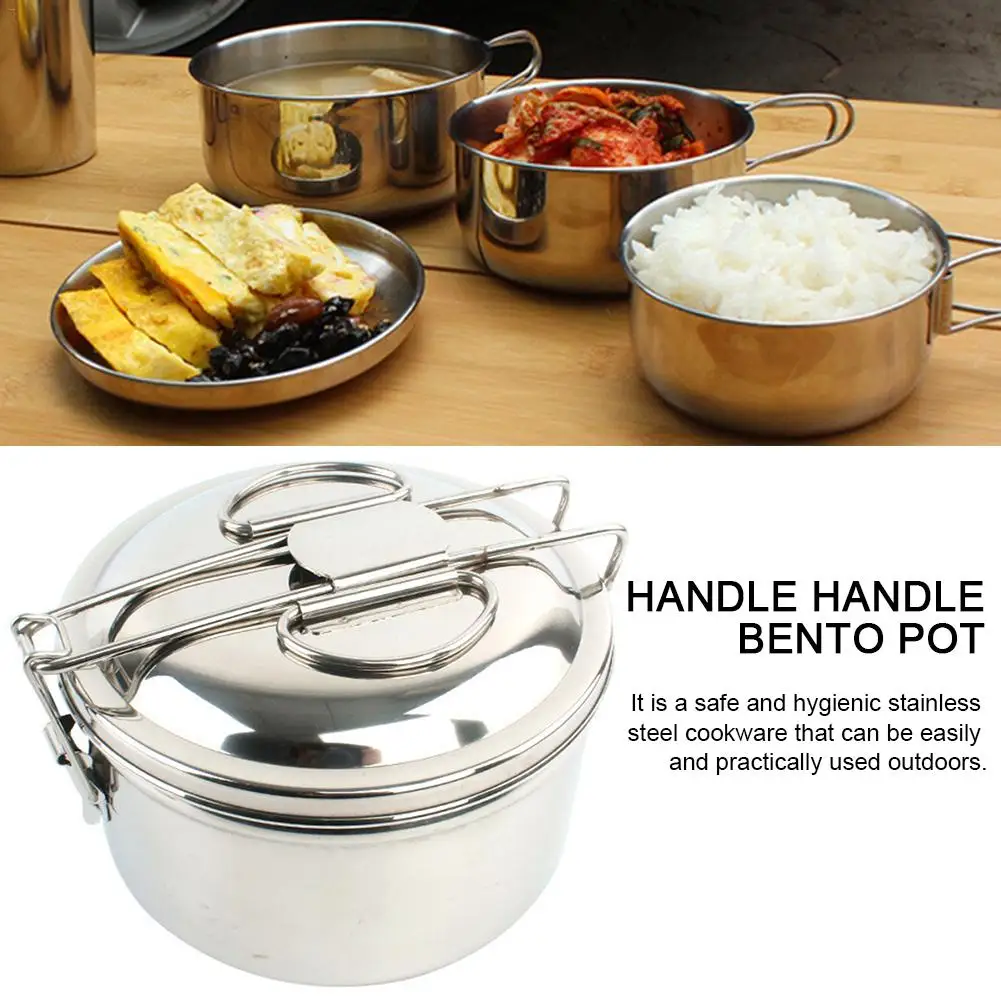 Outdoor Picnic Stainless Handle Pot Mountaineering Set Camping Barbecue Cooking Pot Picnic Cookware
Outdoor Picnic Stainless Handle Pot Mountaineering Set Camping Barbecue Cooking Pot Picnic Cookware