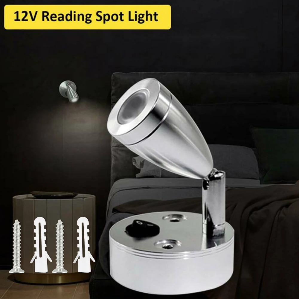 DC 12V/24V Reading Light LED Spot Wall Light LED Reading Light Switch Car LED Lamp For Camper Van Caravan Boat Accessories 6000K
DC 12V/24V Reading Light LED Spot Wall Light LED Reading Light Switch Car LED Lamp For Camper Van Caravan Boat Accessories 6000K