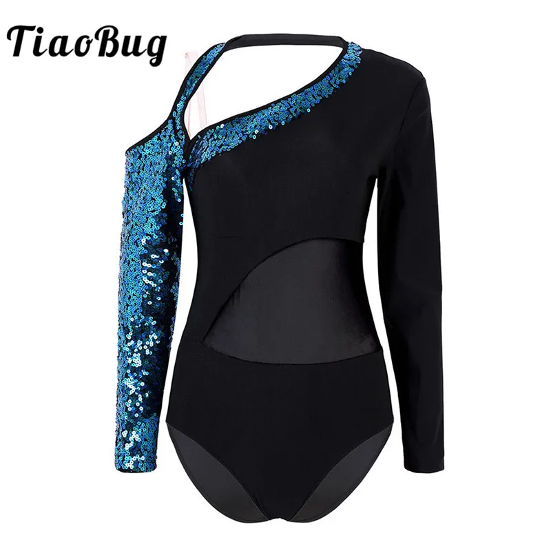 TiaoBug Adult Shiny Sequins Asymmetrical Long Sleeves Mesh Splice Sports Ballet Gymnastics Leotard Women Performance Dance Wear
TiaoBug Adult Shiny Sequins Asymmetrical Long Sleeves Mesh Splice Sports Ballet Gymnastics Leotard Women Performance Dance Wear