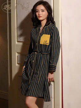 Womens Autumn Long-sleeved Sleeping Dress Striped Night Gown Cotton Sleepwear Thin Sexy Long Nightgown Plus Size Nightgowns
Womens Autumn Long-sleeved Sleeping Dress Striped Night Gown Cotton Sleepwear Thin Sexy Long Nightgown Plus Size Nightgowns