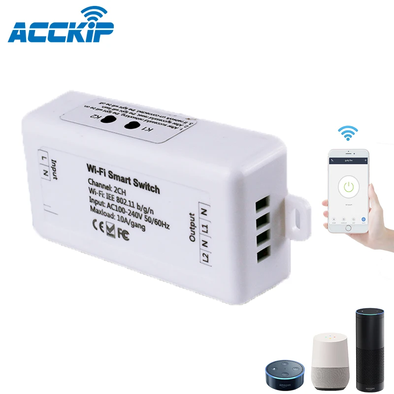 ACCKIP Tuya Smart Life App Control WiFi Smart Breaker 10A Wireless Remote Control Work With Amazon Alexa Google Home
ACCKIP Tuya Smart Life App Control WiFi Smart Breaker 10A Wireless Remote Control Work With Amazon Alexa Google Home