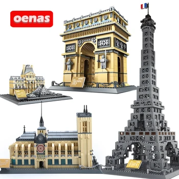 Compatible Creative Architecture Paris Notre-Dame Eiffel Tower Arc de Triomphe Louvre Museum Model Building Block Brick kids toy
Compatible Creative Architecture Paris Notre-Dame Eiffel Tower Arc de Triomphe Louvre Museum Model Building Block Brick kids toy