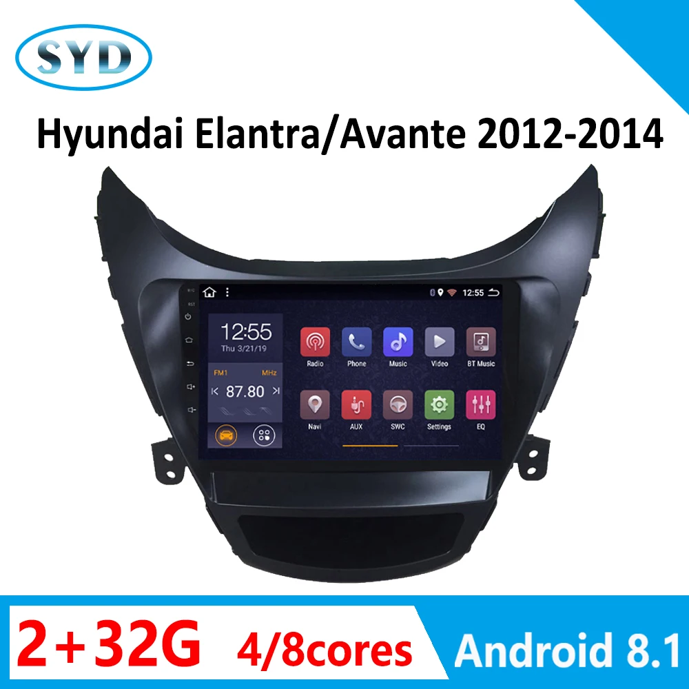 Фото 2G + 32G GPS навигация для Hyundai Elantra 2011-2013 автомобильное радио Android 8 1 9