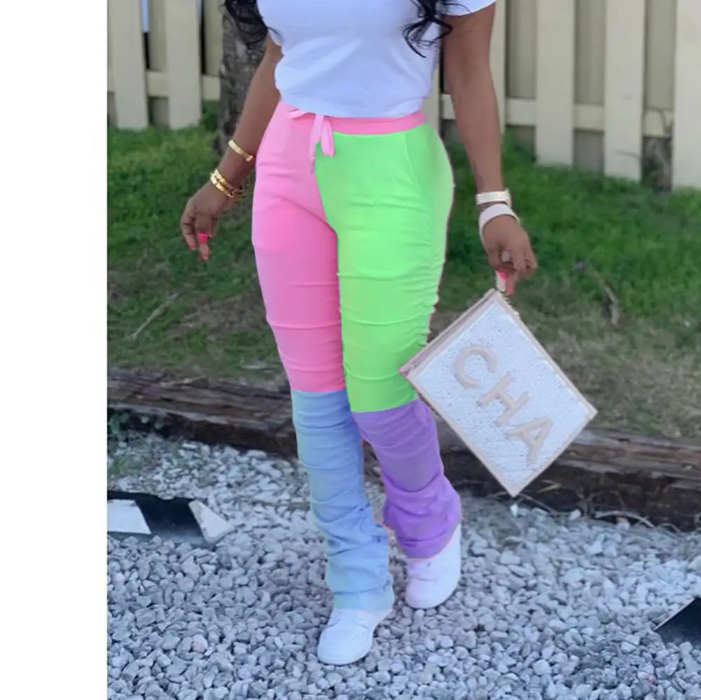 Casual Stacked Pants Color Patchwork Has Stretch drawstring Long Trousers pleated sweetpants Autumn And Winter Clothes For Women
Casual Stacked Pants Color Patchwork Has Stretch drawstring Long Trousers pleated sweetpants Autumn And Winter Clothes For Women