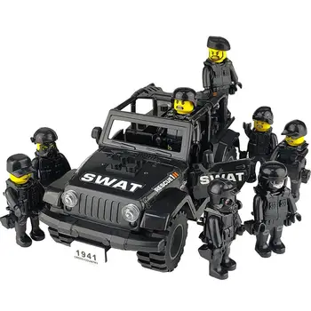 SWAT Doll Army Vehicle Building Block Toy Set Jeep Wrangler Small Particles ABS Building Blocks Black SWAT with Jeep Toy
SWAT Doll Army Vehicle Building Block Toy Set Jeep Wrangler Small Particles ABS Building Blocks Black SWAT with Jeep Toy