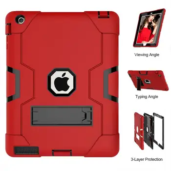Hybrid Three Layer Stand Tablet Case For iPad 2 / 3 / 4 , Impact Resistant Shockproof Heavy Duty Armor Silicon+PC Cover Case
Hybrid Three Layer Stand Tablet Case For iPad 2 / 3 / 4 , Impact Resistant Shockproof Heavy Duty Armor Silicon+PC Cover Case