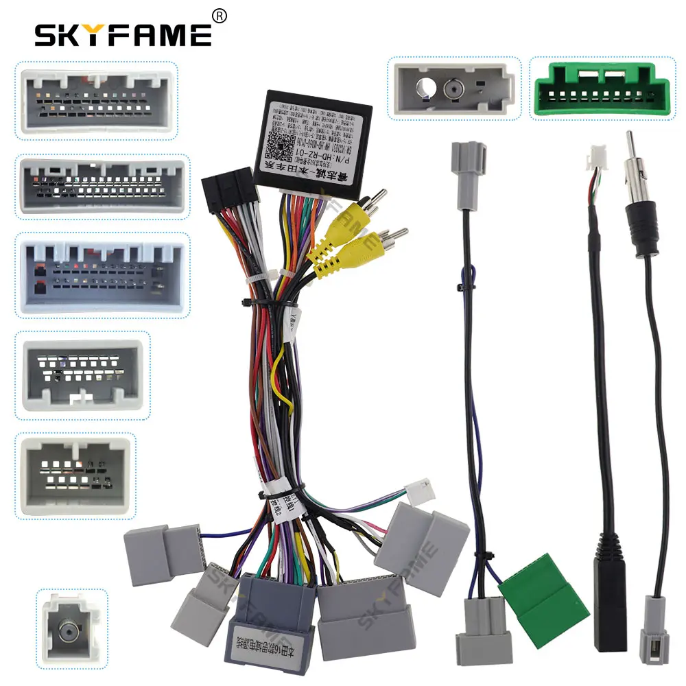 

SKYFAME Car 16pin Wiring Harness Adapter Canbus Box For Honda CRV CR-V Civic Breeze Android Radio Power Cable HD-RZ-06