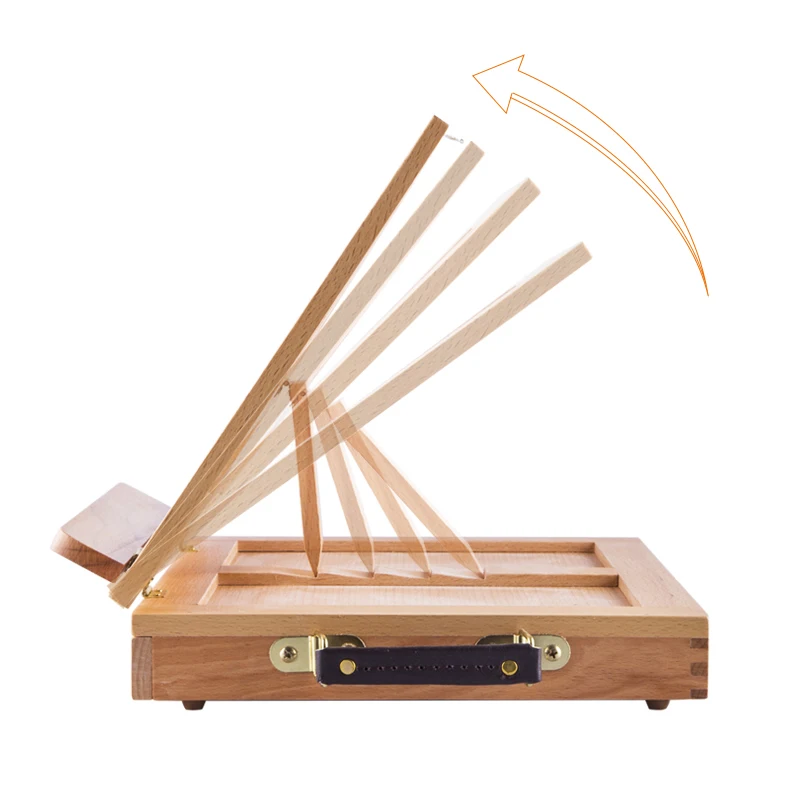 Caballetes de mesa de madera portátiles para pintar artistas, cajón de bocetos para niños, accesorios de escritorio para ordenador portátil, maleta, suministros de pintura artística 5 Hdb5ca11a94b7441d8ab798f8a0ddd3a1l