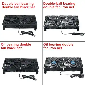 DIY Dual USB Fan Router Cooling Fan PC Cooler TV Box Wireless Quiet DC 5V USB Power 120mm Fan 120x25mm with Screw Protective Net
DIY Dual USB Fan Router Cooling Fan PC Cooler TV Box Wireless Quiet DC 5V USB Power 120mm Fan 120x25mm with Screw Protective Net