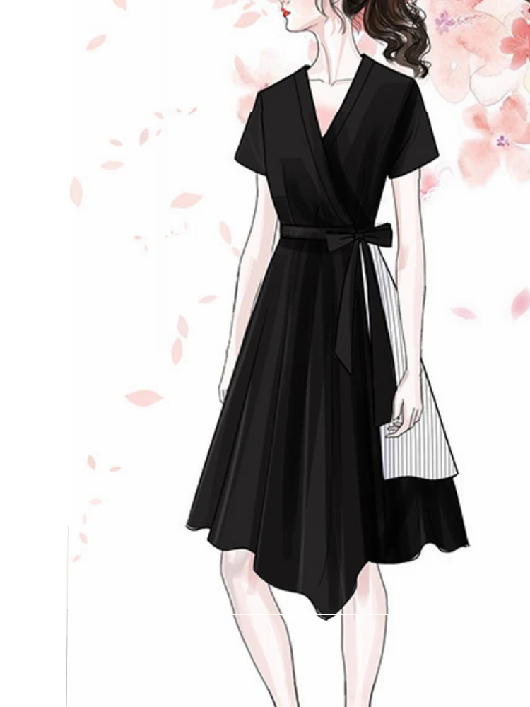 Black V Lead Dress Woman Summer Wear 2019 Scheming Temperament High Waist A-line Small Basis Wind Ladies Dresses Contrast Color
Black V Lead Dress Woman Summer Wear 2019 Scheming Temperament High Waist A-line Small Basis Wind Ladies Dresses Contrast Color