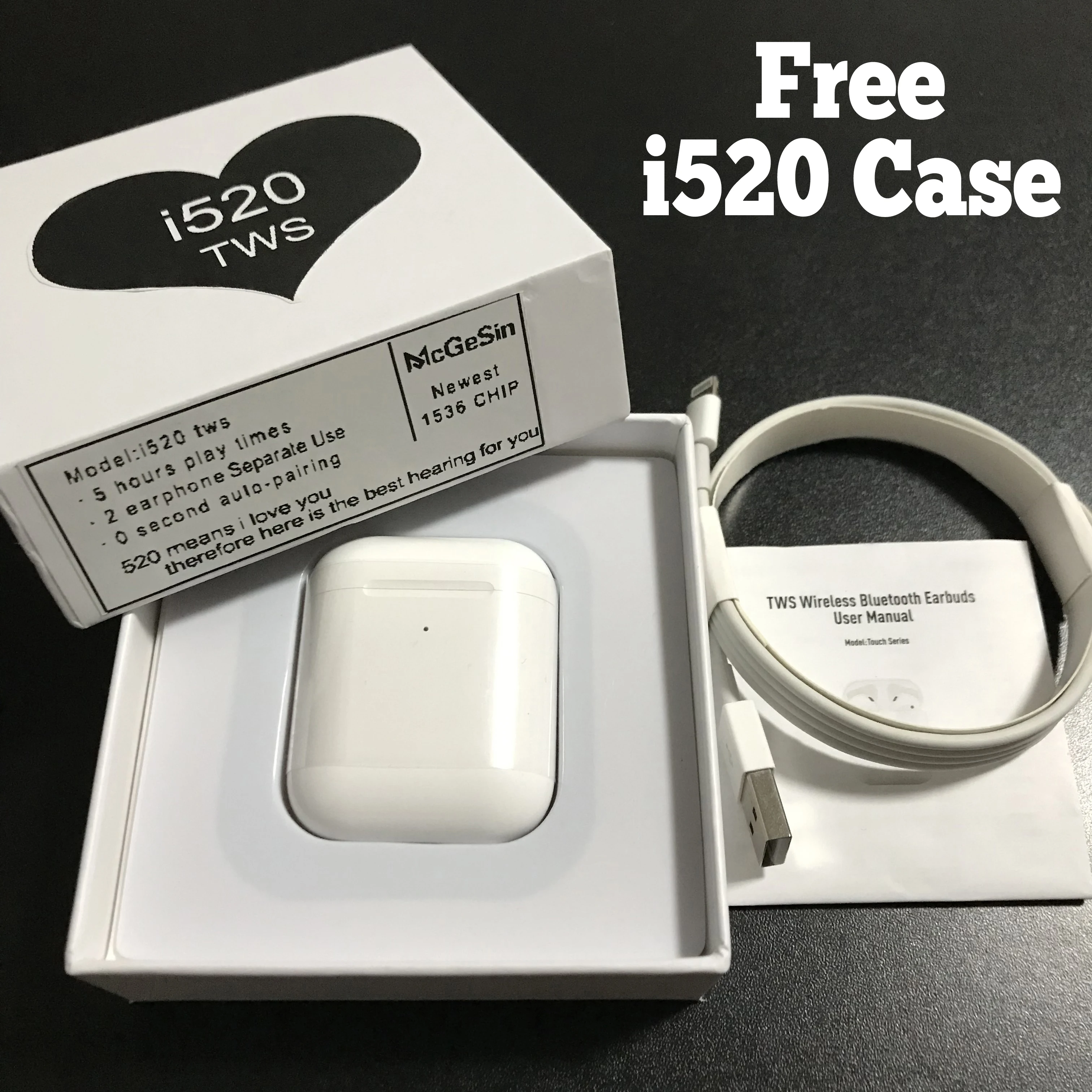 i520 TWS Wireless Bluetooth Earphone 1:1 Size Headphone Sport Music Touch Control Headset PK i60 i100 i500 i1000 i9000 TWS
i520 TWS Wireless Bluetooth Earphone 1:1 Size Headphone Sport Music Touch Control Headset PK i60 i100 i500 i1000 i9000 TWS