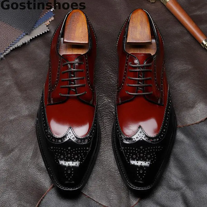Cut-out Wing Tip Luxury Men Derby Shoes Genuine Leather Black Brown Color Lace-up Pointed Toe Men Dress Formal Shoes Breathable
Cut-out Wing Tip Luxury Men Derby Shoes Genuine Leather Black Brown Color Lace-up Pointed Toe Men Dress Formal Shoes Breathable