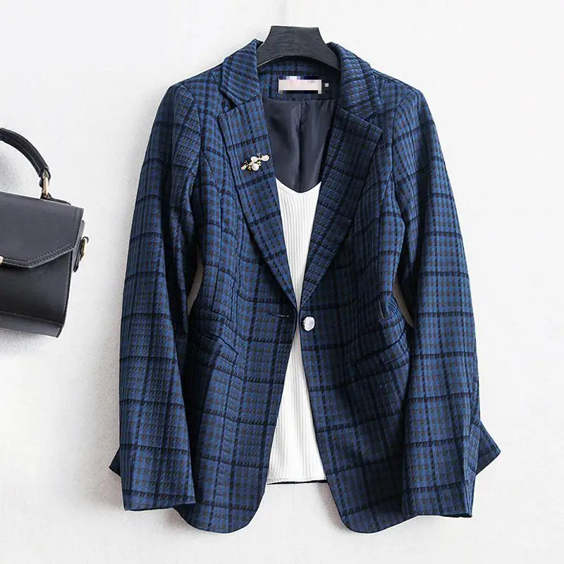 2020 Autumn New Black And White Blazer Women Plaid Suit Women's Coat Blazer Feminino Plus Size 3xl Blue Elegant Womens Blazers
2020 Autumn New Black And White Blazer Women Plaid Suit Women's Coat Blazer Feminino Plus Size 3xl Blue Elegant Womens Blazers