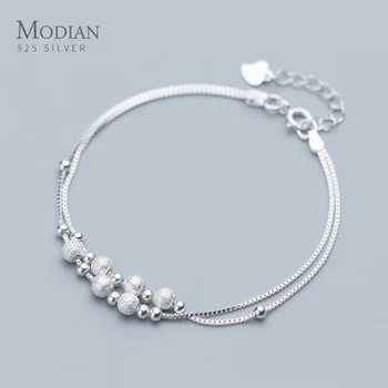 Modian Fashion Double Box Chain for Women Frosted Ball and Light Beads Sterling Silver 925 Bracelet Fine Jewelry 2020 Design
Modian Fashion Double Box Chain for Women Frosted Ball and Light Beads Sterling Silver 925 Bracelet Fine Jewelry 2020 Design