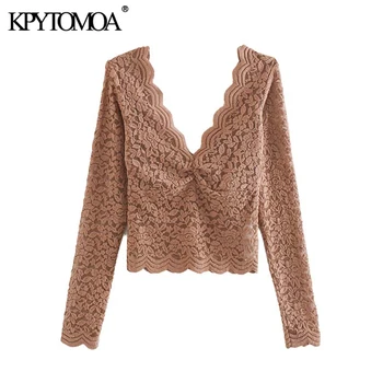 Vintage Sexy Deep Neck Short Style Transparent Lace Blouses Women 2020 Fashion Long Sleeve Stretchy Female Shirts Chic Crop Tops
Vintage Sexy Deep Neck Short Style Transparent Lace Blouses Women 2020 Fashion Long Sleeve Stretchy Female Shirts Chic Crop Tops