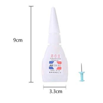 2ML 502 Super Glue Cyanoacrylate Adhesive Strong Bond Fast Repair Tool Instant Quick-drying Glue for Leather Rubber Metal
2ML 502 Super Glue Cyanoacrylate Adhesive Strong Bond Fast Repair Tool Instant Quick-drying Glue for Leather Rubber Metal