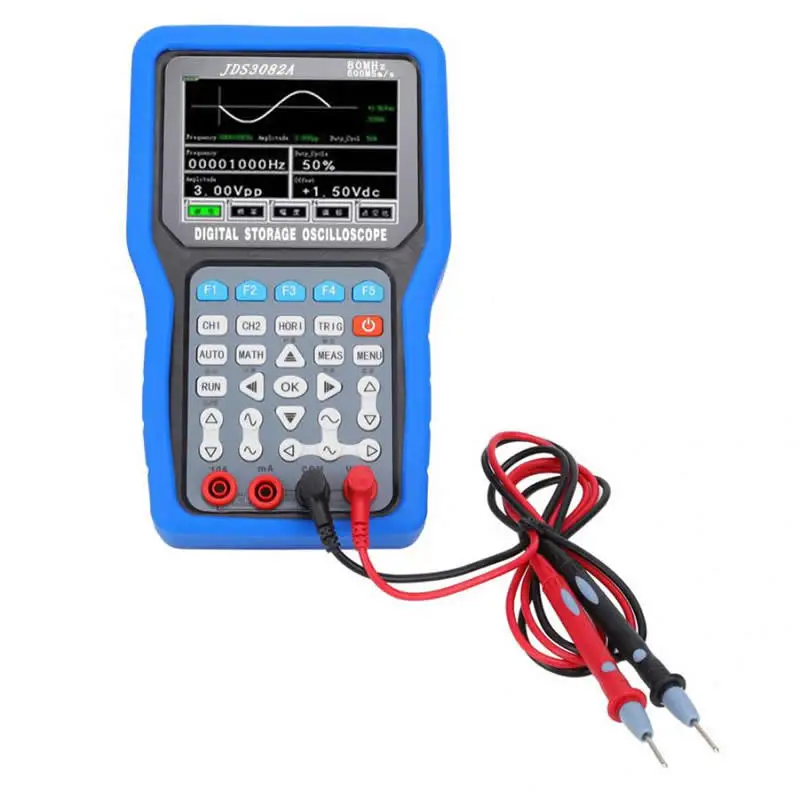 JDS3082A Handheld 500MSA/S 80MHz 2CH Digital Oscilloscope with 6000 Multimeter 100-240V
JDS3082A Handheld 500MSA/S 80MHz 2CH Digital Oscilloscope with 6000 Multimeter 100-240V
