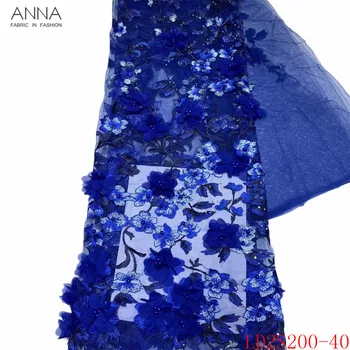 Anna blue african tulle lace fabric 2020 high quality embroidered with beads and stones nigeria 3d applique lace fabrics for DIY
Anna blue african tulle lace fabric 2020 high quality embroidered with beads and stones nigeria 3d applique lace fabrics for DIY