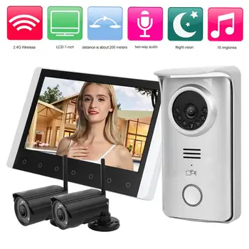 videoportero Video Intercom 7in TFT LCD Doorbell 2.4G Wireless Swipes Card Night Vision Visual Doorphone with 2 Surveillance
videoportero Video Intercom 7in TFT LCD Doorbell 2.4G Wireless Swipes Card Night Vision Visual Doorphone with 2 Surveillance