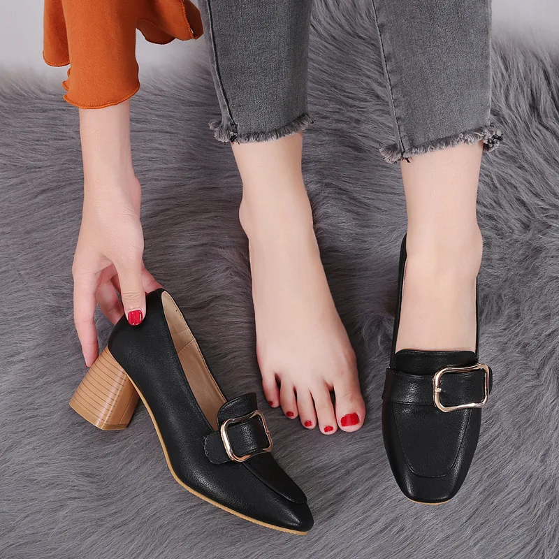 Ladies Korean buckle strap high heels women brand wood heels single shoes comfy square toe slip on pumps brief mary janes mules
Ladies Korean buckle strap high heels women brand wood heels single shoes comfy square toe slip on pumps brief mary janes mules