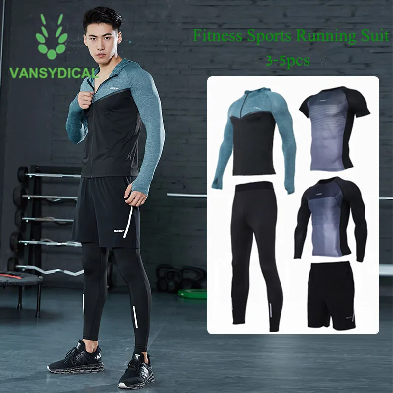 Vansydical Workout Running Gym Set Men Compression Tights Sportswear Dry Fit Fitness Jogging Training Sports Clothing Suit 3-5pc
Vansydical Workout Running Gym Set Men Compression Tights Sportswear Dry Fit Fitness Jogging Training Sports Clothing Suit 3-5pc