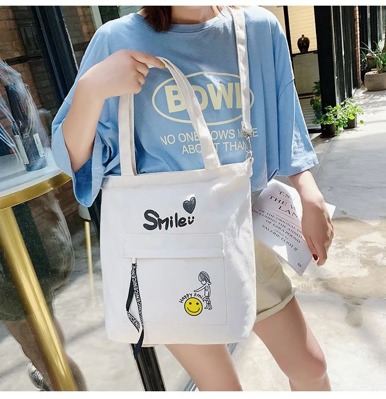 New Style Canvas Bag Women's Shoulder Printed Lettered Hand Canvas Bag Cartoon Cute Bag
New Style Canvas Bag Women's Shoulder Printed Lettered Hand Canvas Bag Cartoon Cute Bag
