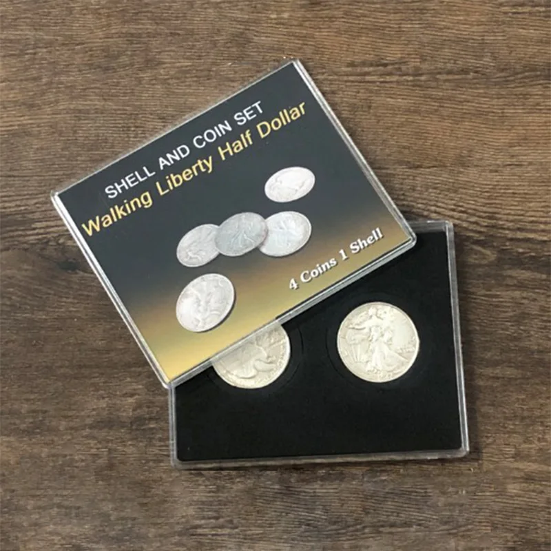 Walking Liberty Half Dollar Shell and Coin Set (4 Coins 1 Shell) Magic Tricks Stage Close Up Magia Illusion Gimmick Props
Walking Liberty Half Dollar Shell and Coin Set (4 Coins 1 Shell) Magic Tricks Stage Close Up Magia Illusion Gimmick Props