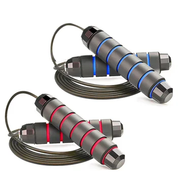 SEWS-2 Pack Jump Rope, Ball Bearings Tangle-Free Rapid Speed Cable Skipping Rope, Adjustable Jumping Ropes for Men Women Kids