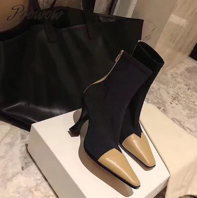 Prowow New Stretch Fabric Square Toe Ankle Boots Luxury Brand High Heel Comfortable Fashion Autumn Winter Boots Shoes Women
Prowow New Stretch Fabric Square Toe Ankle Boots Luxury Brand High Heel Comfortable Fashion Autumn Winter Boots Shoes Women